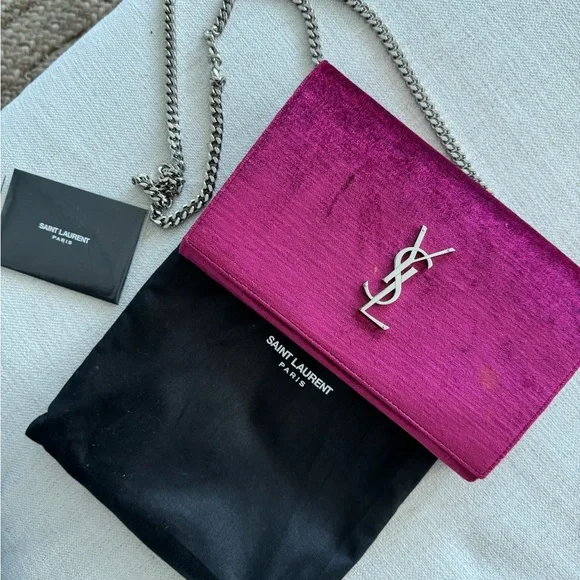 Saint Laurent Bags Ysl Purple Velvet Crossbodyclutch Poshmark